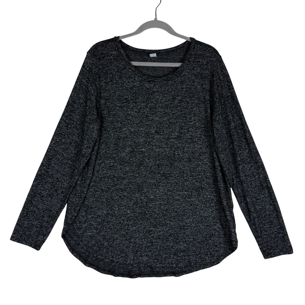 Old Navy Top Womens XL Gray Long Sleeve Scoop Neck Jersey T Shirt Basic